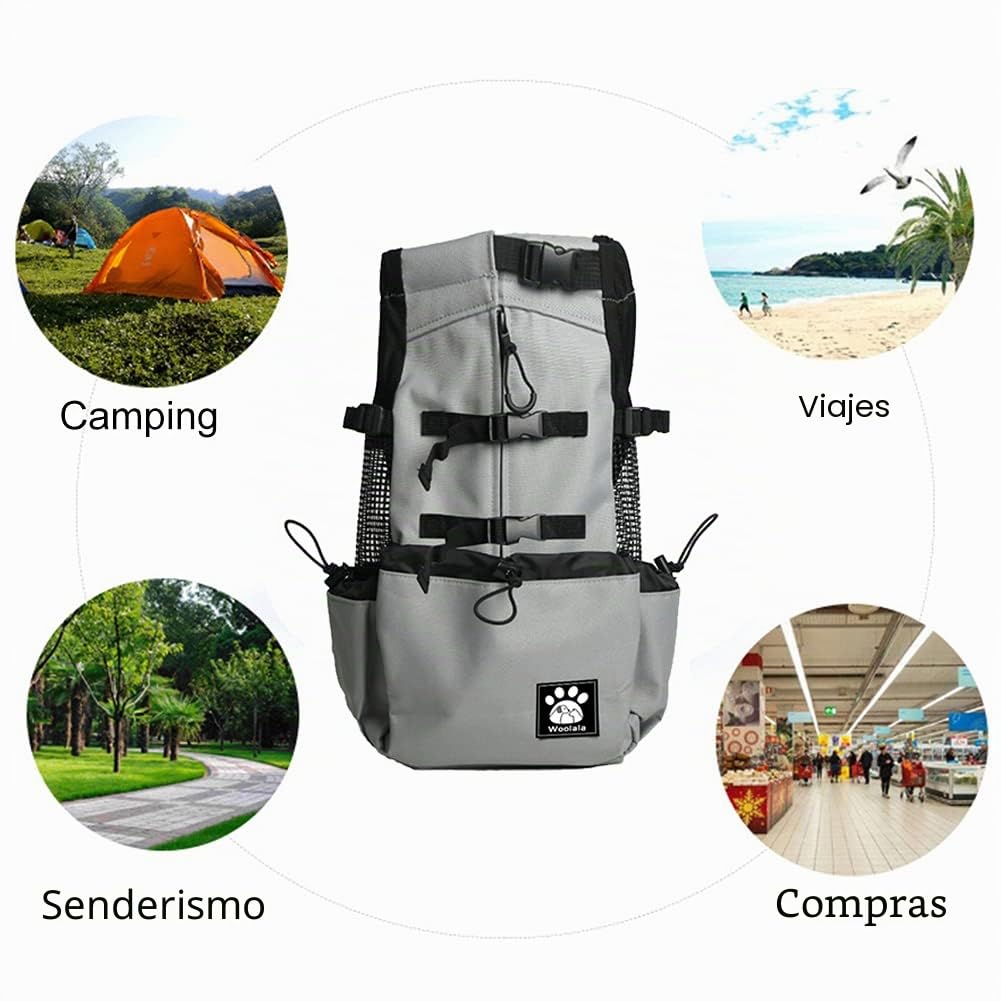 Bolsa de transporte para perros de 1 a 25 kg con diseño de cabeza de cordón, mochila ventilada para perros pequeños y medianos, transportador diario para cachorros para caminar al aire libre, seguro