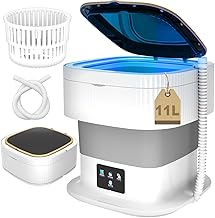 WEADFAX Portable Mini Washing Machine, Foldable Washing Machine Top Load Fully Automatic with 3 Modes Spinner and Dryer, Semi Automatic Bucket Washer for Travel, Home, Baby Clothes