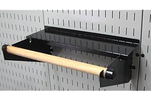Pegboard Paper Towel Holder and Dowel Rod Shelf Assembly for Organization