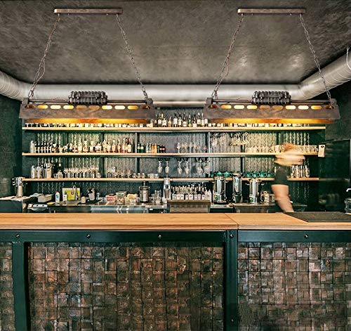 Susuo Heavy Industrial Wrought Iron Steampunk Steel Ceiling Light Large Chandelier Hanging For Kitchen Island Dinging Room Bar Counter Pool Table (Rusty) #TOP4