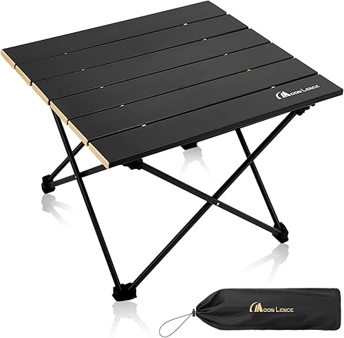MOON LENCE Mesa de camping plegable ultraligera, compacta, portátil con bolsa de transporte, para cocinar al aire libre, picnic, campamento, barco,