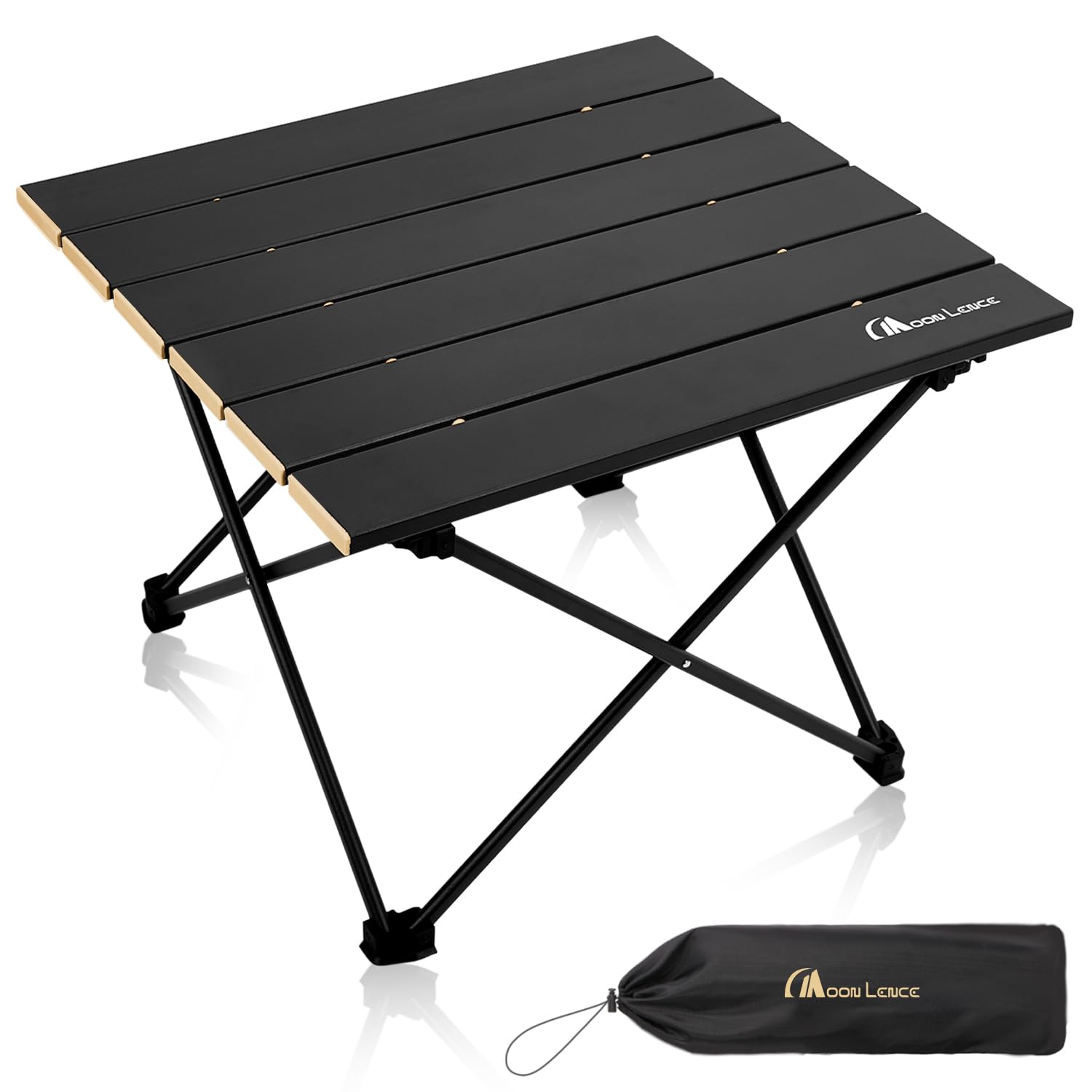 MOON LENCE Folding Outdoor Aluminum Camping Table Portable Ultralight Compact Backpacking Travel Table for Beach, Picnics, Hikin (Gold, Small) — image 1