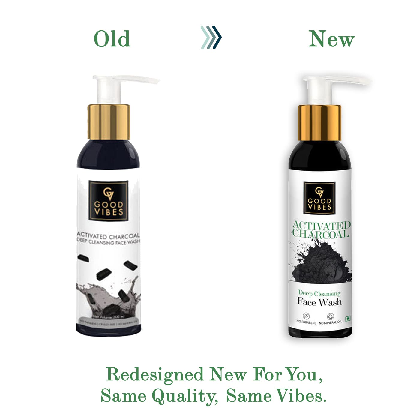 Good Vibes Activated Charcoal Deep Cleansing Face Wash | Deep Pore Cleansing Face Cleanser For All Skin Types | Clears Acne & Excess Sebum | No Parabens & Mineral Oil (200 ml/6.76 Fl Oz)
