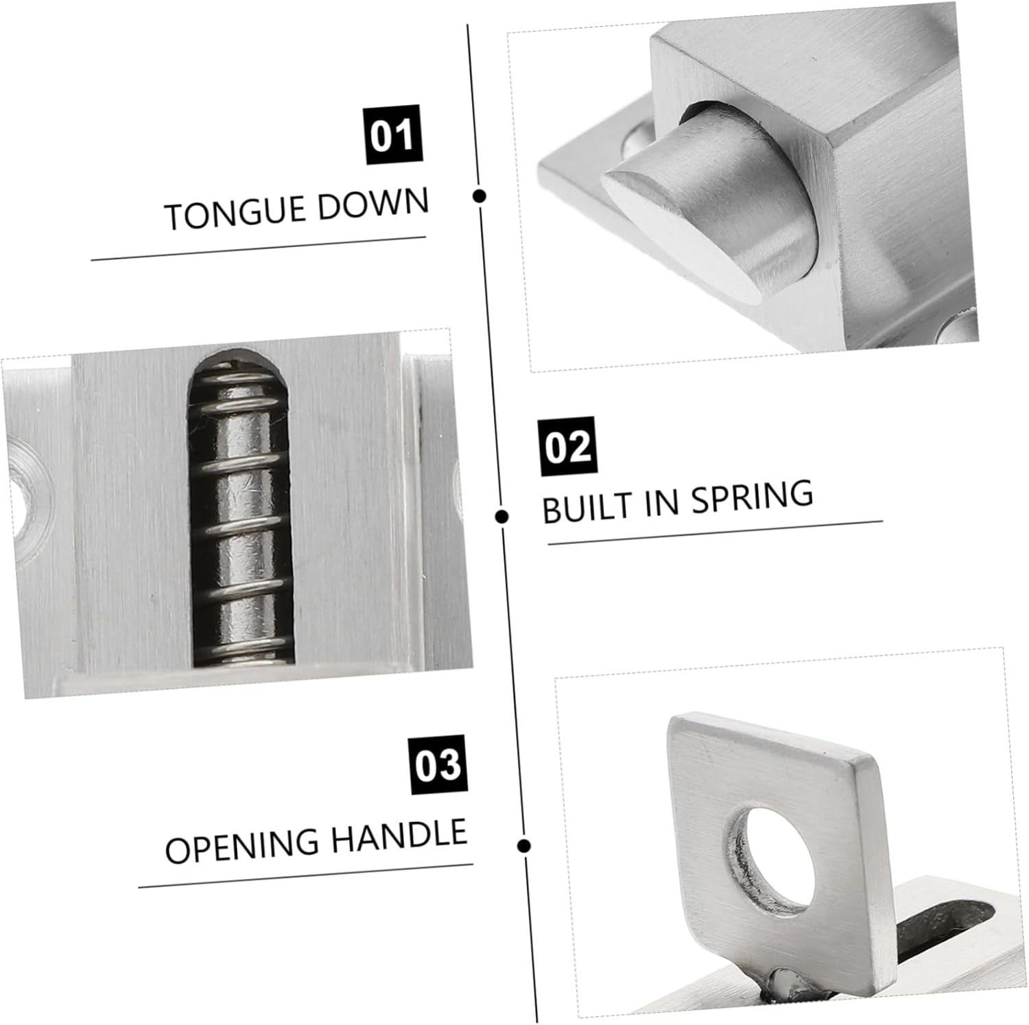 gate latch,gate lock, 1pc Stainless Steel Pin Latch Parts Door Security Slide Latch Lock Window Latch Stainless Steel Latch Door Safety Lock Sliding Door Lock Door Latch Lock Door Bolts Latch Spring