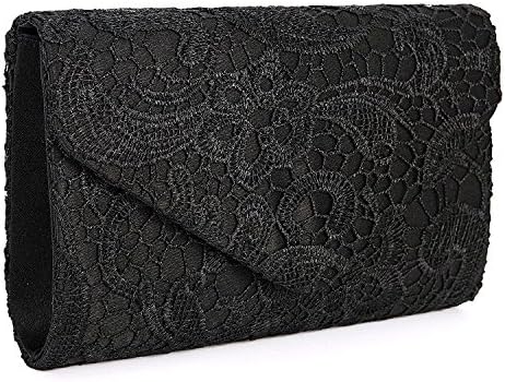 Momeraco Women's Elegant Floral Lace Envelope Clutch Evening Prom Handbag
