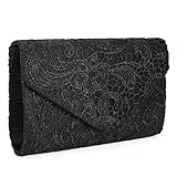 Features: Elegante Satin-Clutch-Tasche mit einer schönen floralen Spitze auf der Vorderseite, Glamorous Party-Handtaschen avaible 3 stilvolle, die als Kupplungen, Umhängetaschen oder Cross-Body-Taschen verwendet werden können;