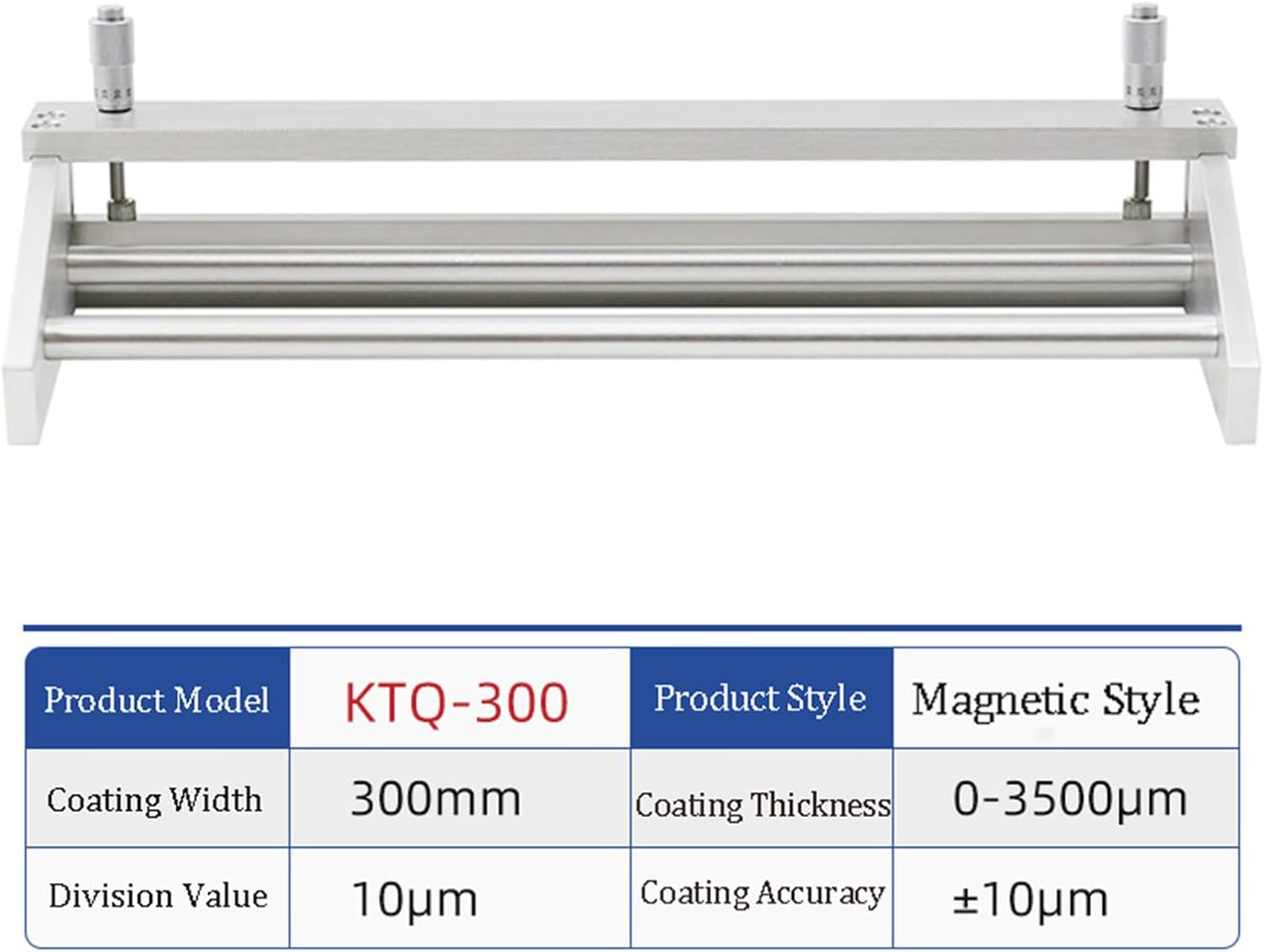 0-3500 Um Adjustable Film Applicator Coater,Film Casting Doctor Blade,Precision Adjustable Film Coater Wet Film Preparation Device,for Printing (300mm)