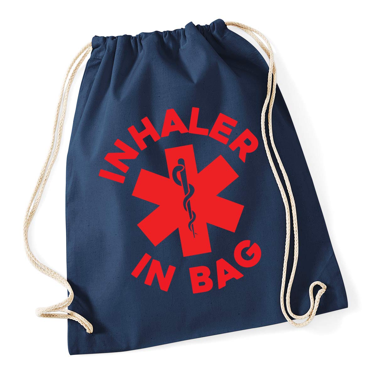 Hippowarehouse Inhaler in Bag Drawstring Cotton School Gym Bag 37cm x 46cm, 12 litres