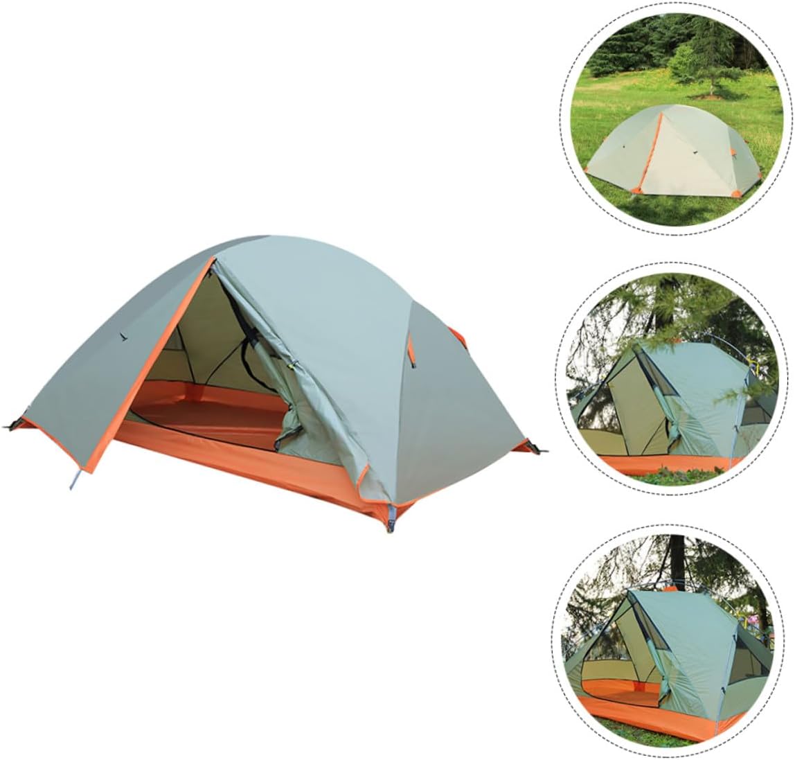 Double-Layer Camping Tent for Two, Waterproof Outdoor Shelter with Aluminum Poles, Windproof Rainproof Travel Tent for Hiking and Backpacking