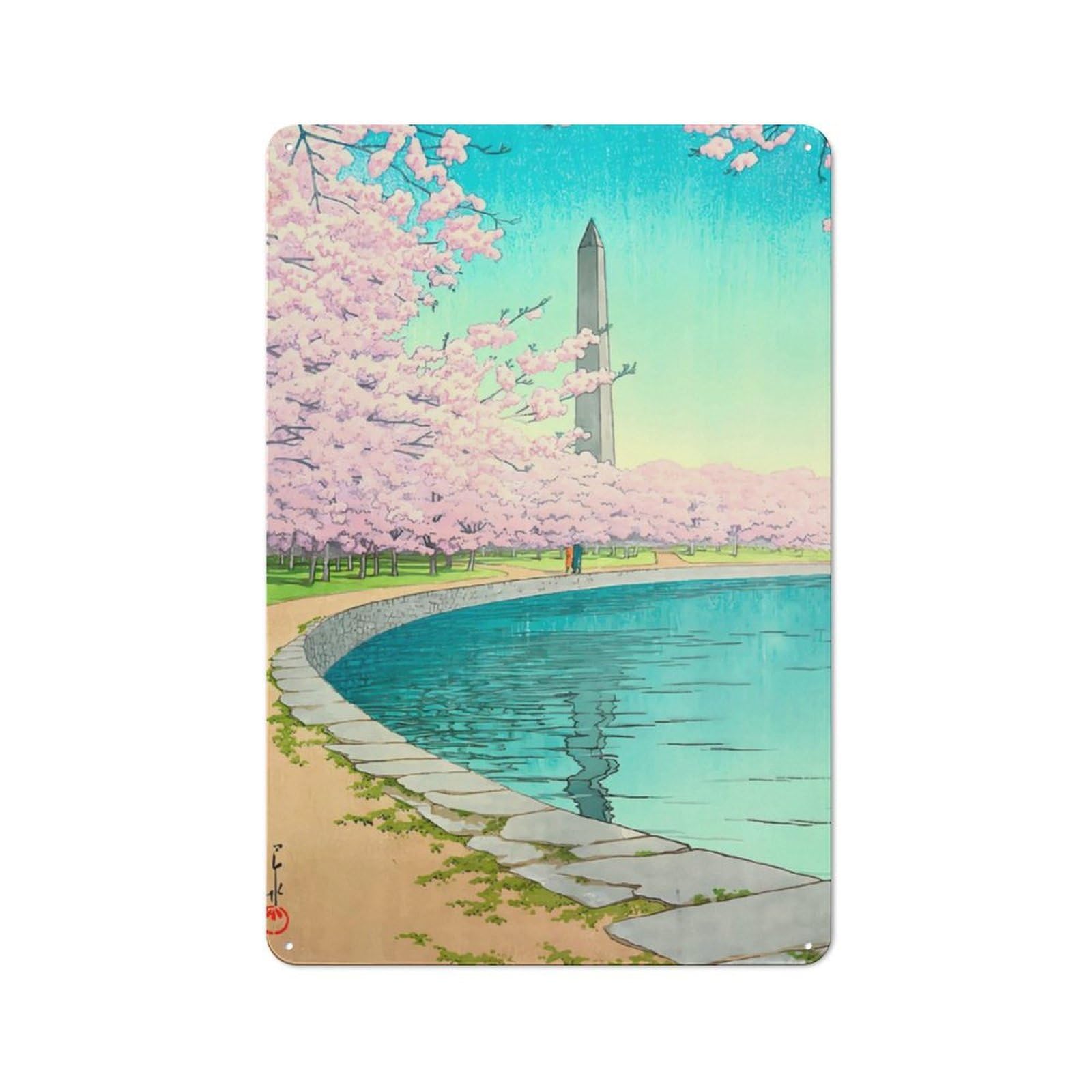 Junmoney The Washington Monument Retro Metal Wall Sign 30X20cm For Guest Room Or Hallway, New-Space Wall Decor For Home Decor Collectors