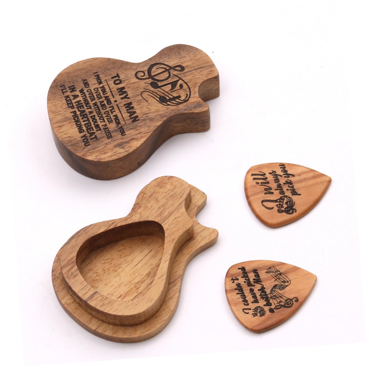 BESTonZON 3 Juegos De Piezas estuche para púas de guitarra púas de bajo traje de niños guitar picks púas guitarra plumillas de guitarra soporte para púas de guitarra de madera elegir envase