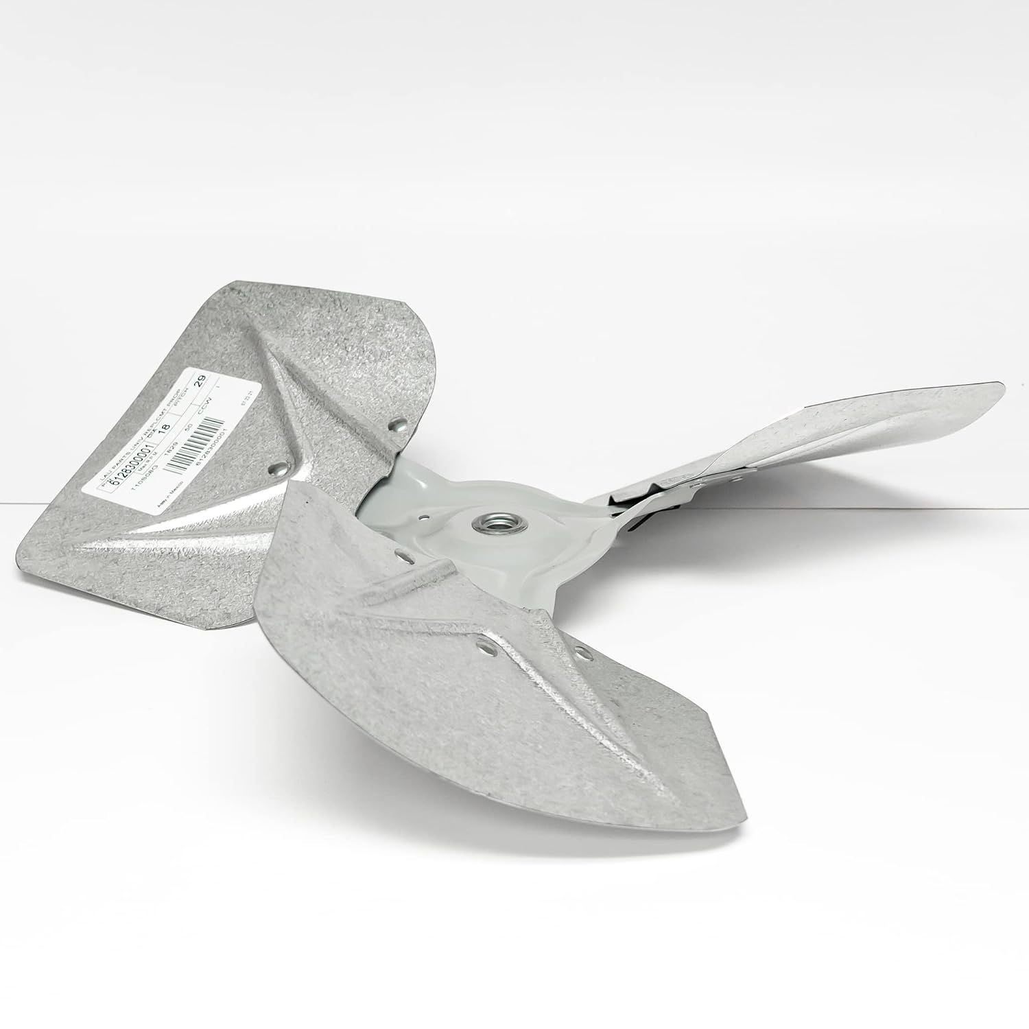 Lau 6128300001 Fan OEM Replacement for Goodman Janitrol B10867-56 Propeller, 1/2 in Bore, 3 Blade, 18 in Diam, 29 deg Pitch, CCW Rotation, Intake, Steel