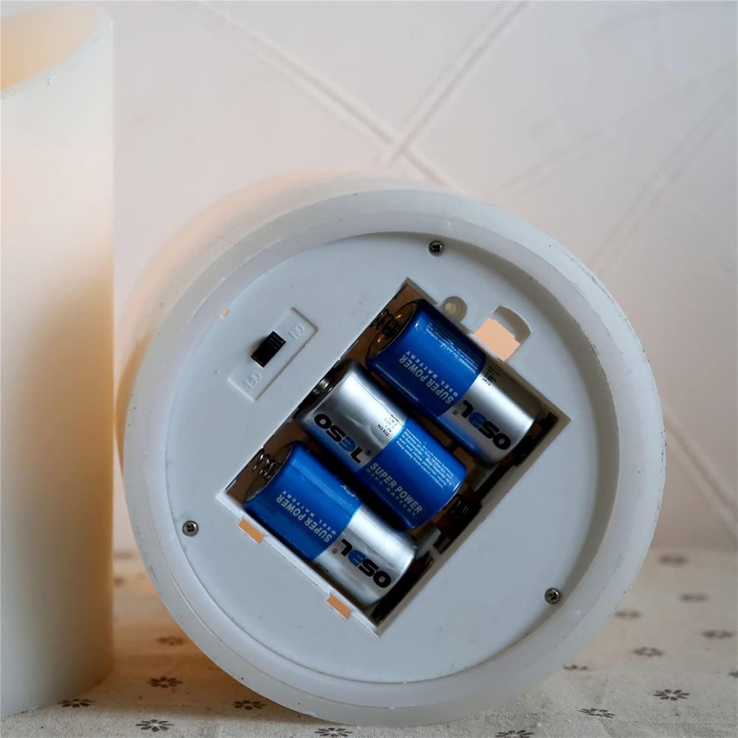 NONNO & ZGF 3 - Wicks Moving Flameless 12 inch High Candle, Led Wax Battery Operated Candles with Remote Control and Timer Function, Ivory,12 inch