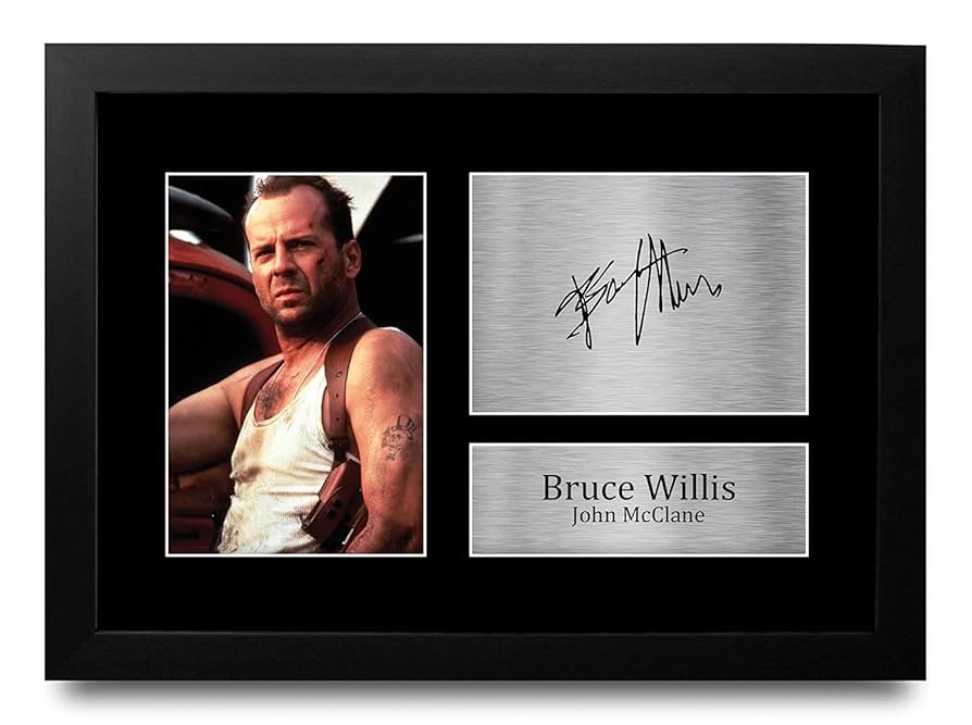 ブルース・ウィリス サイン入り写真 額装品 Amazon.co.jp: HWC Trading フレーム入り ブルース・ウィリス