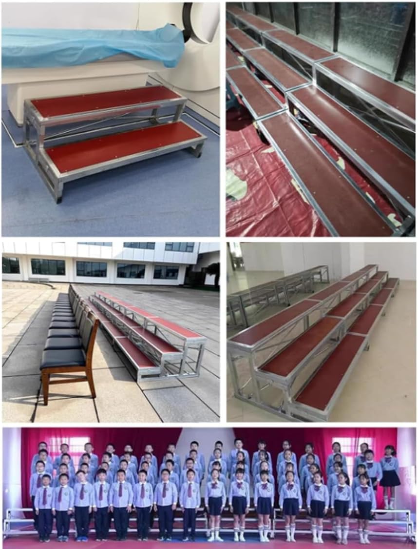 Chorpodest Stufenpodeste, geeignet for Auftritte und Reden; robust tragbar, ideal for Schulen verschiedene Veranstaltungen klappbare Chortreppe(2Tier)