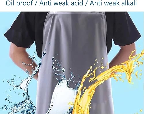 Miniatura 5 de Delantal unisex de 47 x 27.5 pulgadas, resistente al agua, de PVC, transparente, para lavar platos, cocina, cocina, transparente