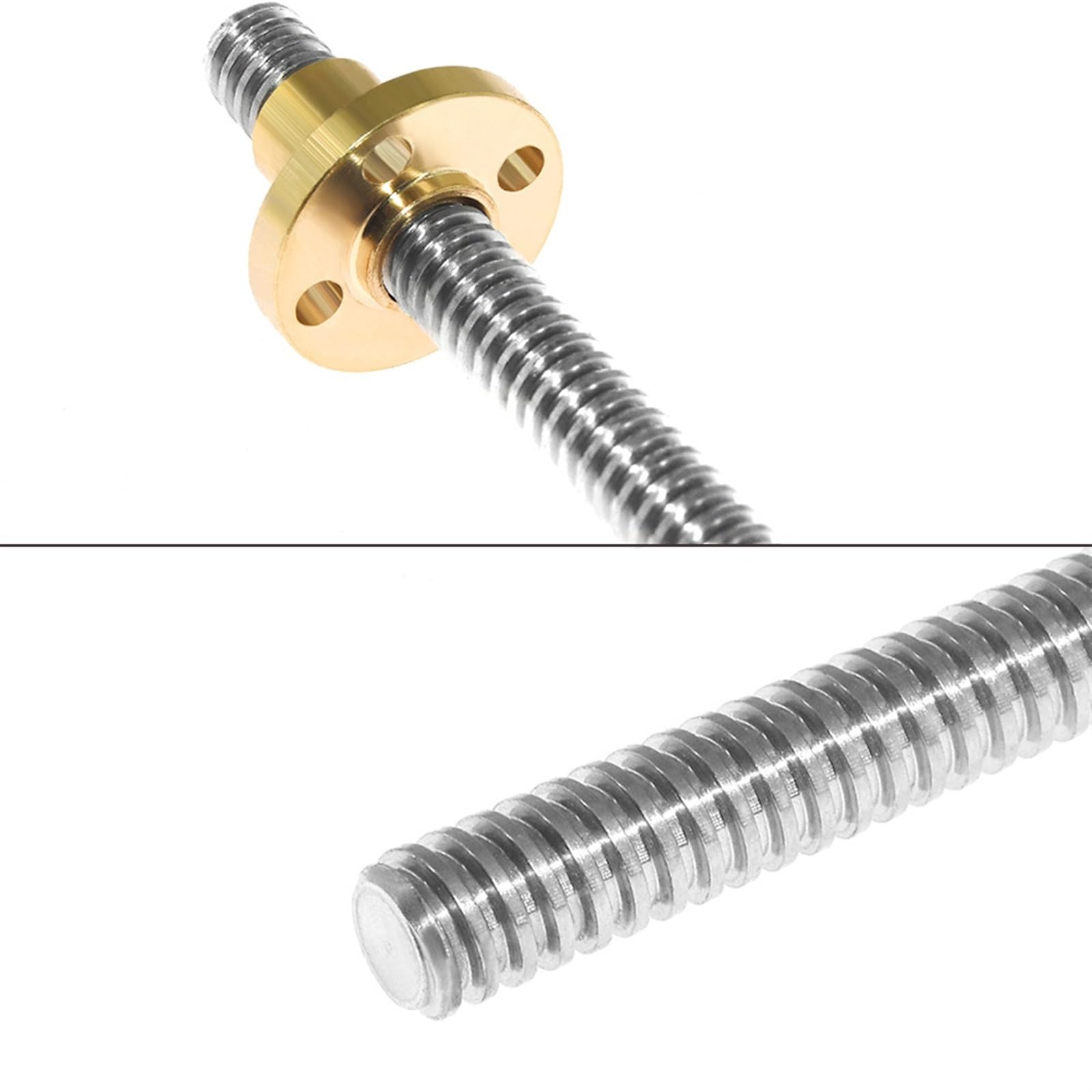 Gewindespiel T20 Trapezspindel-Spindel, 100 mm bis 1000 mm, T20-Leitspindelstange, 4 mm Steigung, 4 mm Blei-Trapezspindelstange mit Messingmutter Schraube trapezförmig (Size : 100mm)