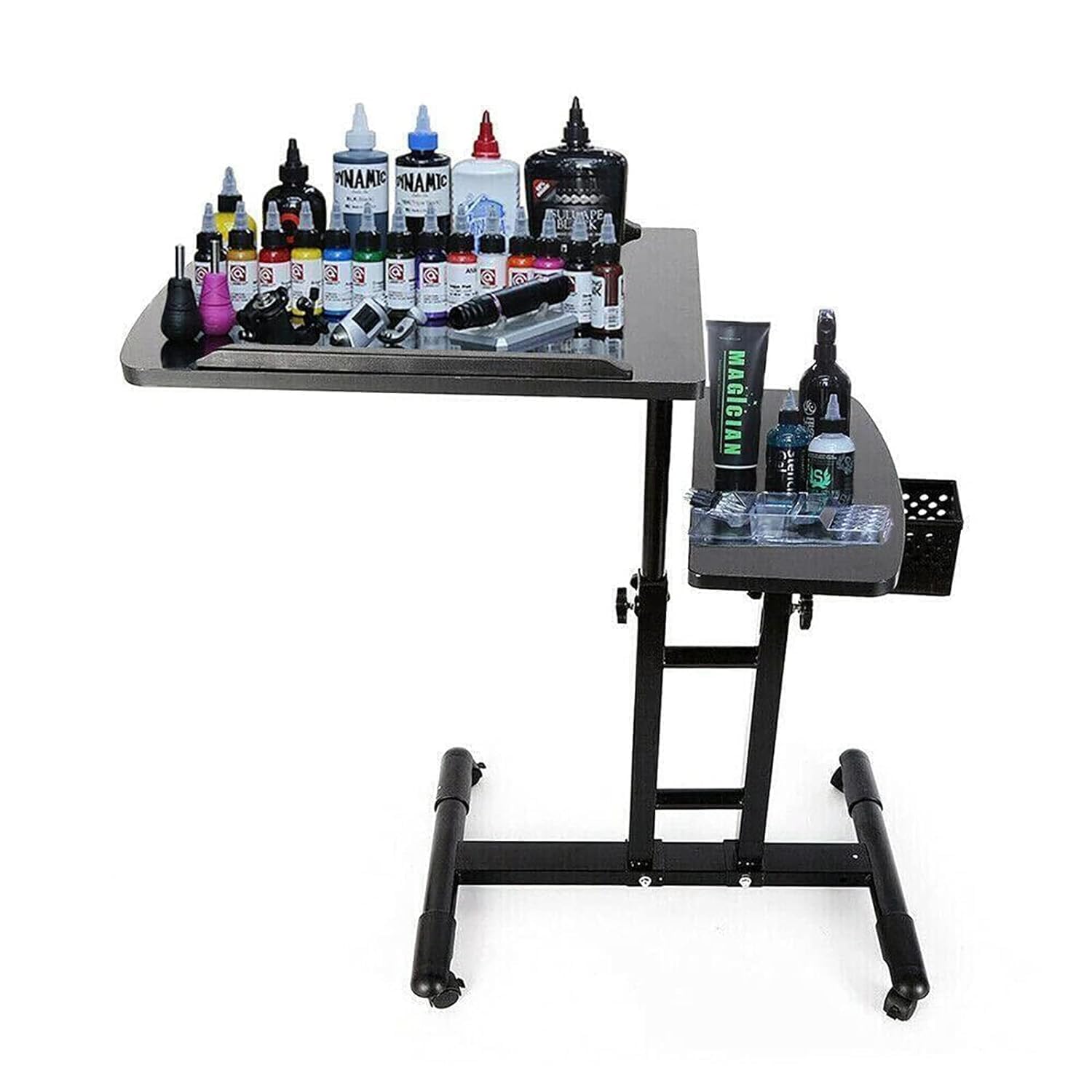 Portable Tattoo Workstation Tattoo Tray on wheels, Height Adjustable 22.64