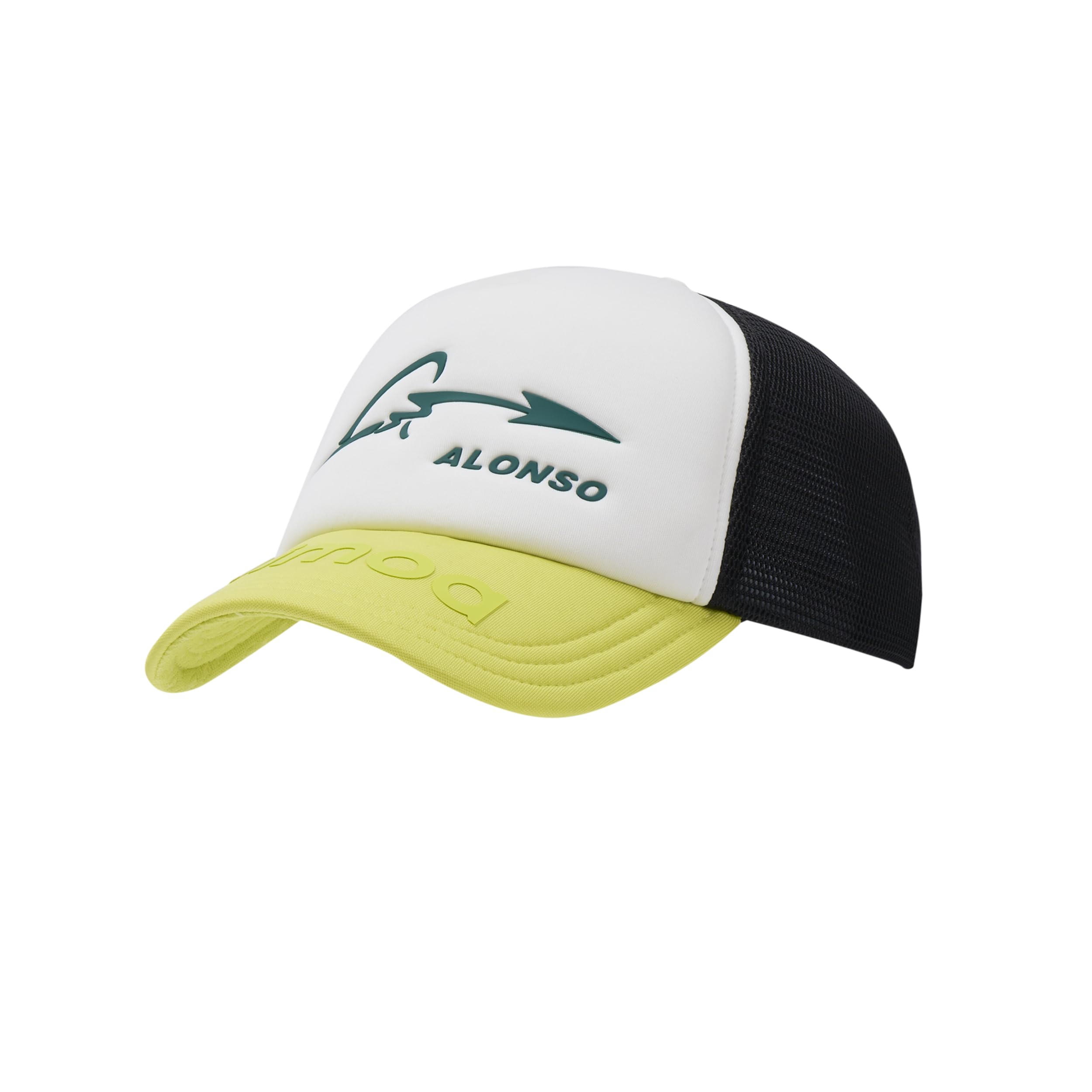 Aston Martin F1 Team - Fernando Alonso Special Edition - Trucker Baseball Cap - Weiß/Grün/Schwarz - Mesh Rücken - Unisex - Verstellbar, grün, One size