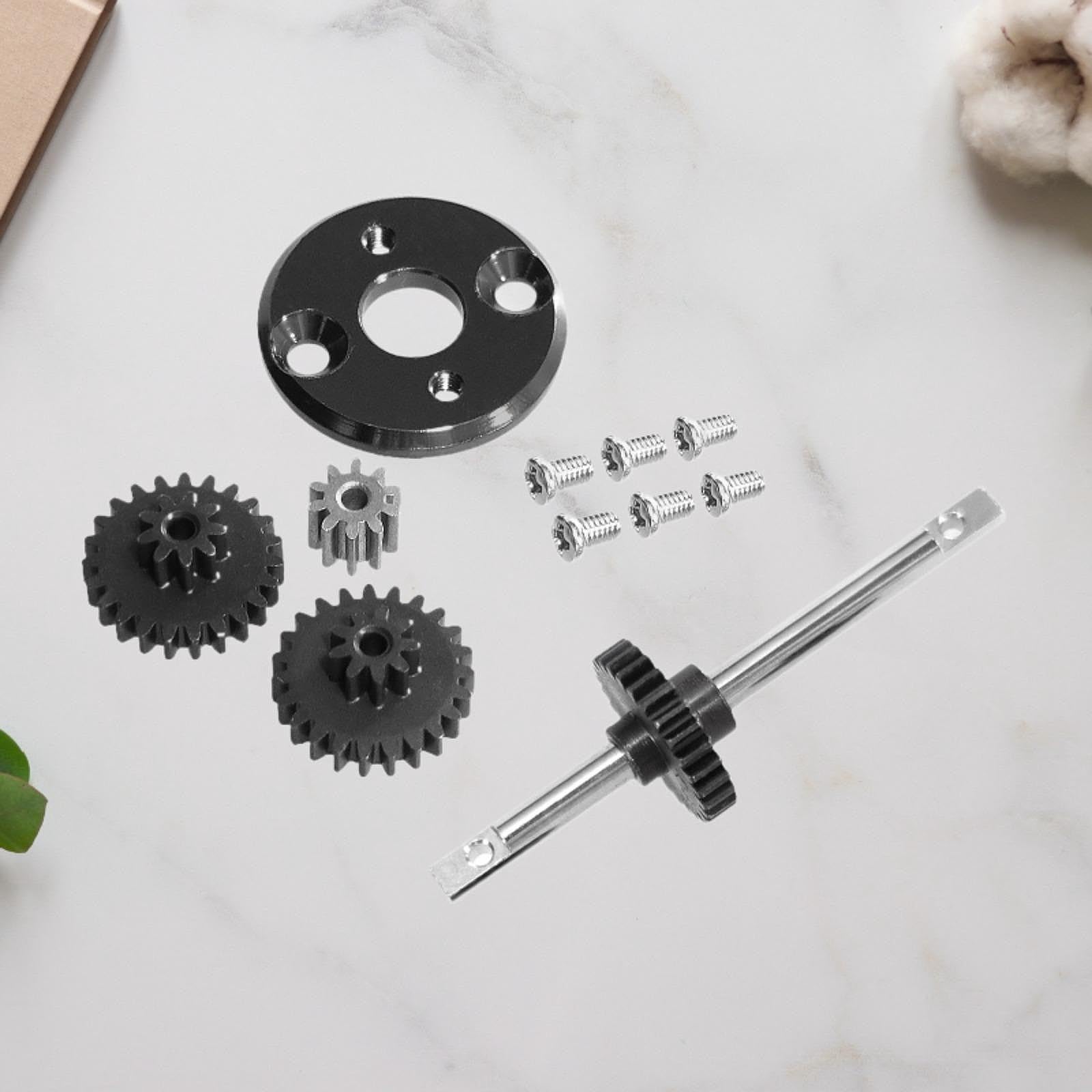 Garende Replacement Motor Pinion Gear and Mount for 1/12 RC Vehicle MN78 MN82, Black