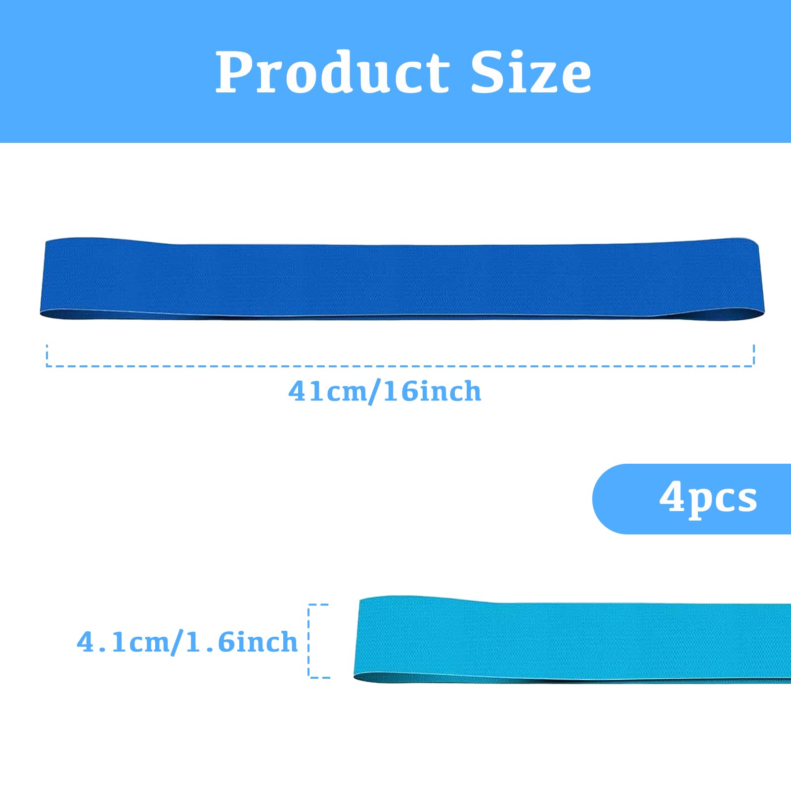 LFCFBH 4 Pack Widen Beach Towel Bands for Sun Loungers Elastic, Windproof (2 Pack Blue+2 Pack Lightblue), 40 x 4cm - Image 2