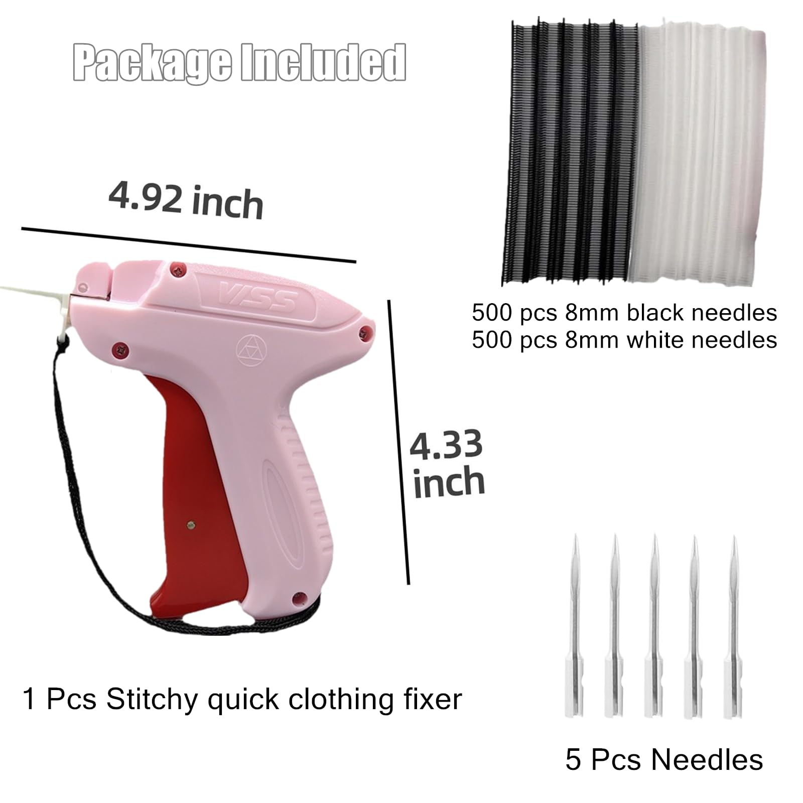 Stitchy Quick Clothing Fixer, Mini Stitch Machine Sewing Quilting Hemming Quick Stitch Tag Tool Fixer for Clothes Fine Stitch Tagging Machine for Clothing (A)