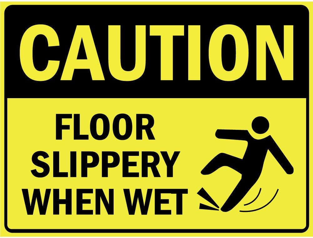 Caution Floor Slippery When Wet With Symbol Osha SignVinyl Sticker Decal 8