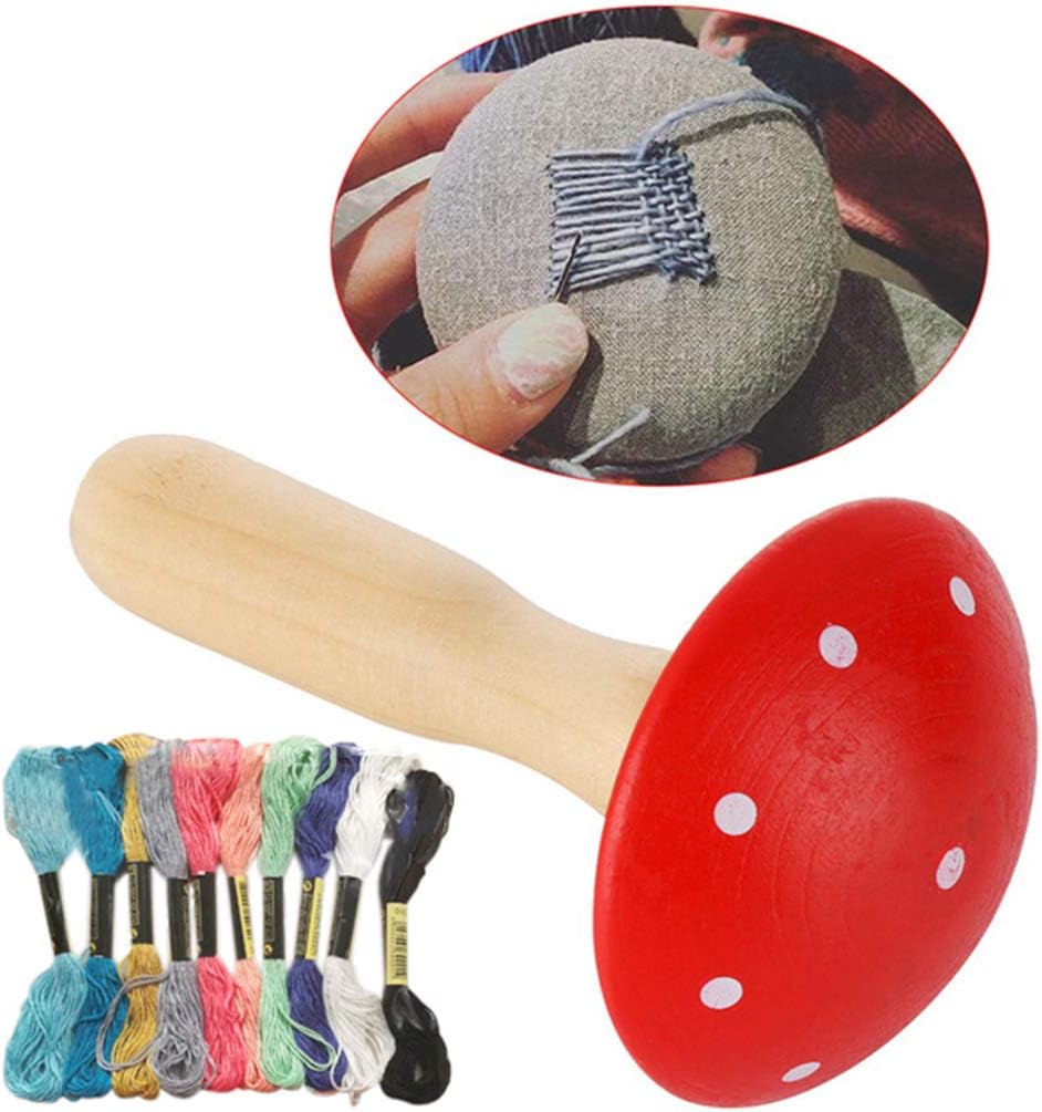 Amazon.com: JUSTDOLIFE Sock Darning Kit Wood Darning Mushroom Darning ...