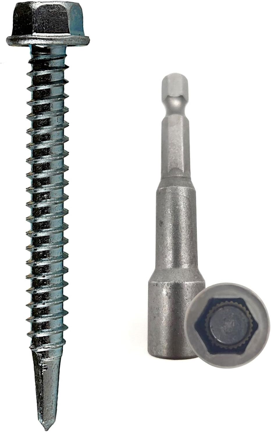 50 Tornillos Autotaladrantes 6.3x75mm Con Arandela - Para Metal, Tejados Y Paneles Sándwich