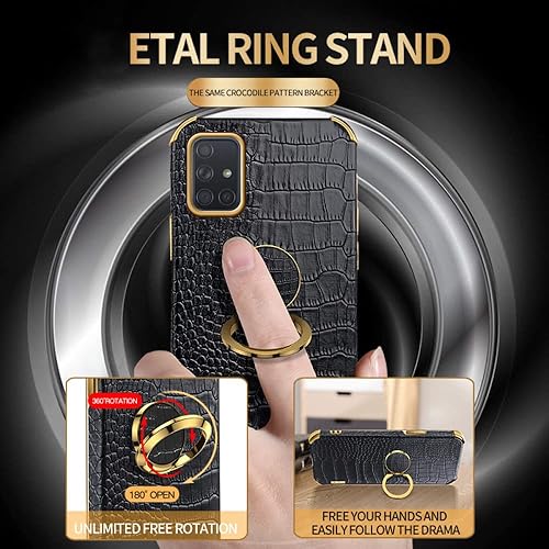 Miniatura 2 de Funda de cuero con diseño de cocodrilo de lujo para Samsung Galaxy A51 A71 A21S A31 A22 A32 A52 A72 A13 A23 A73 A53 M52, crema, Galaxy A32 (5G)