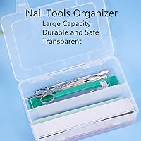 Vista 2 de Organizador de herramientas de arte de uñas de plástico, estuche de contenedores de cepillos de uñas, soporte de herramientas de manicura, doble