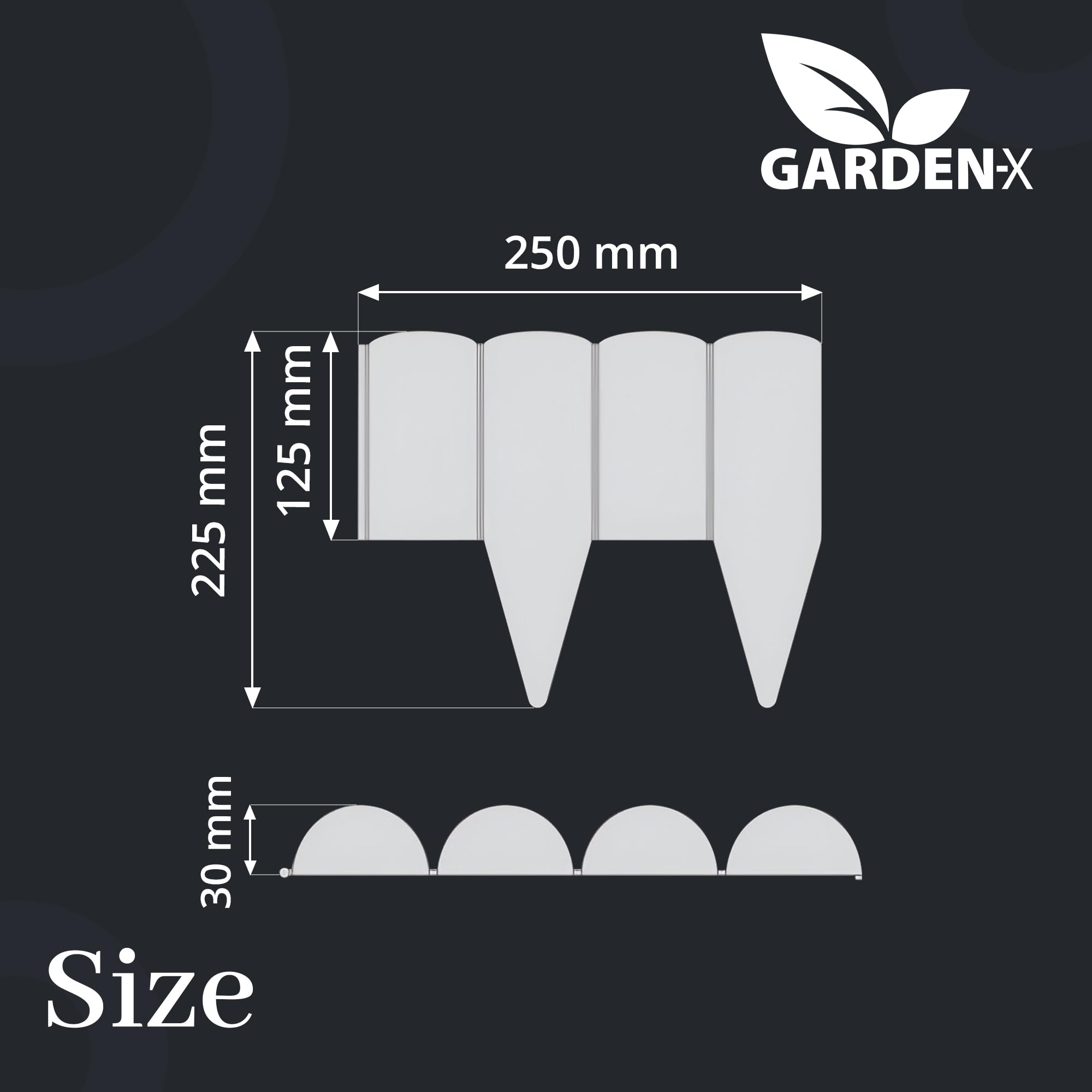 GARDENIX 2,5 m wygląd drewna kwiat łóżko granicy granicy trawnik krawędź ogród palisada łóżko ogrodzenie (2,5 m, zielony)