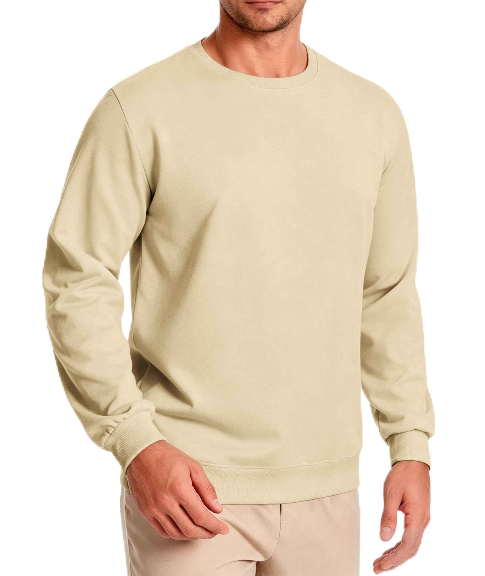 ZITY Herren Sweatshirt mit Rundhalsausschnitt Regular Fit Basic Pullover Casual Langarm Shirts