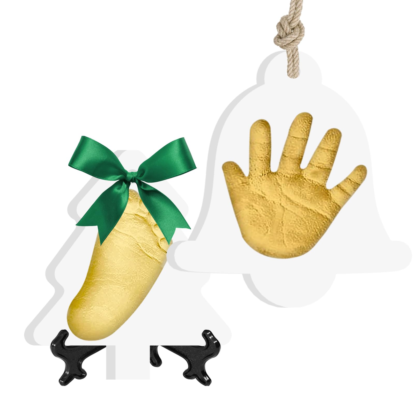 Baby Handprint Ornament Kit, Personalized Handprint Keepsake with Hand Print Mold Kit, Non-Toxic Clay for Newborns & Pets