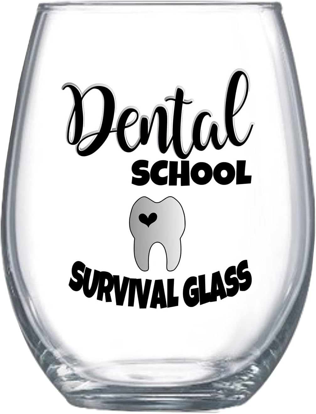 Zoey Christina Dental School Survival Wine Glass – Funny Gift for Dental Students, Hygienists, Dentists 0045