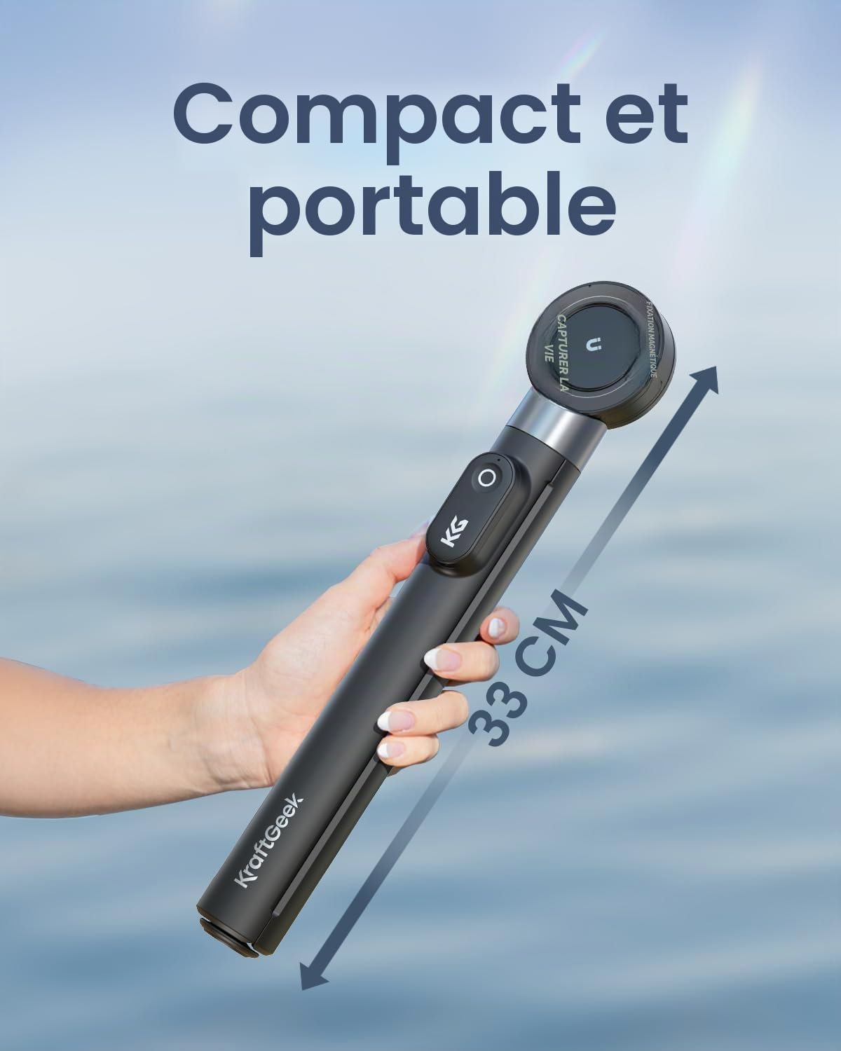 KraftGeek 170cm Trépied Smartphone pour iPhone Compatible avec MagSafe