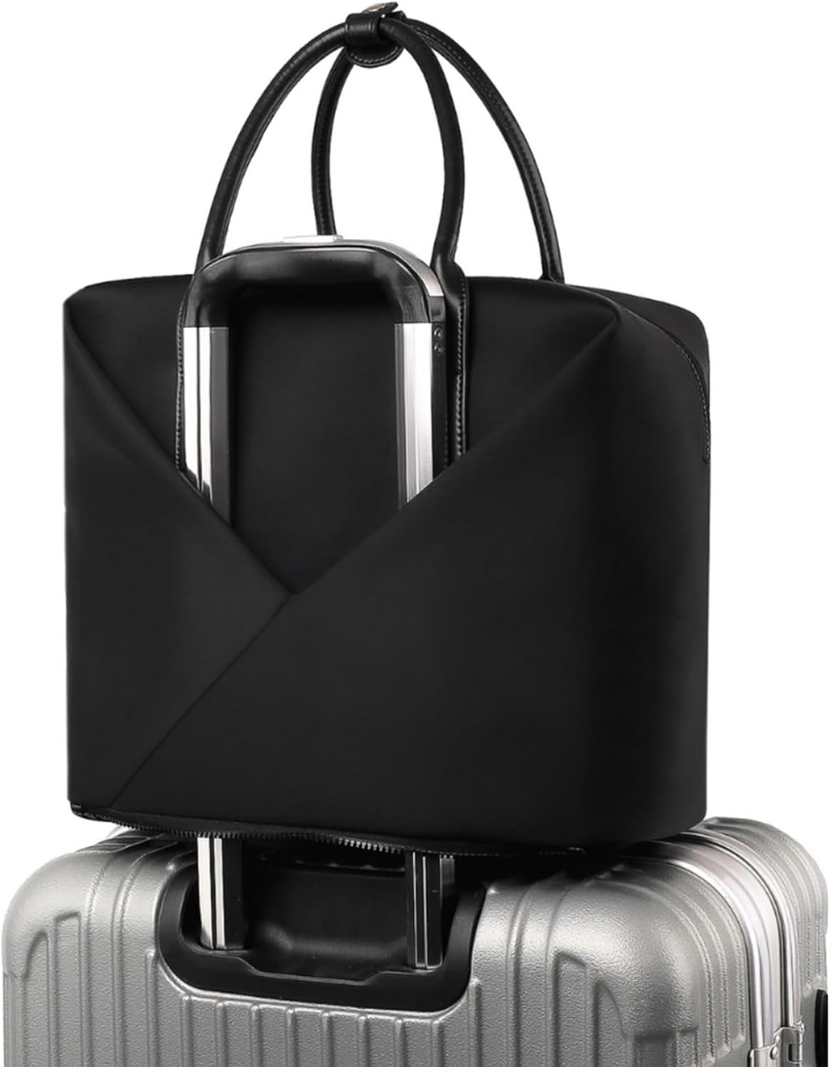 Lux & Nyx Large Origami Tote Bag for Women — 15" Laptop, Trolley Sleeve, Crossbody Strap, Water-Resistant Premium Nylon
