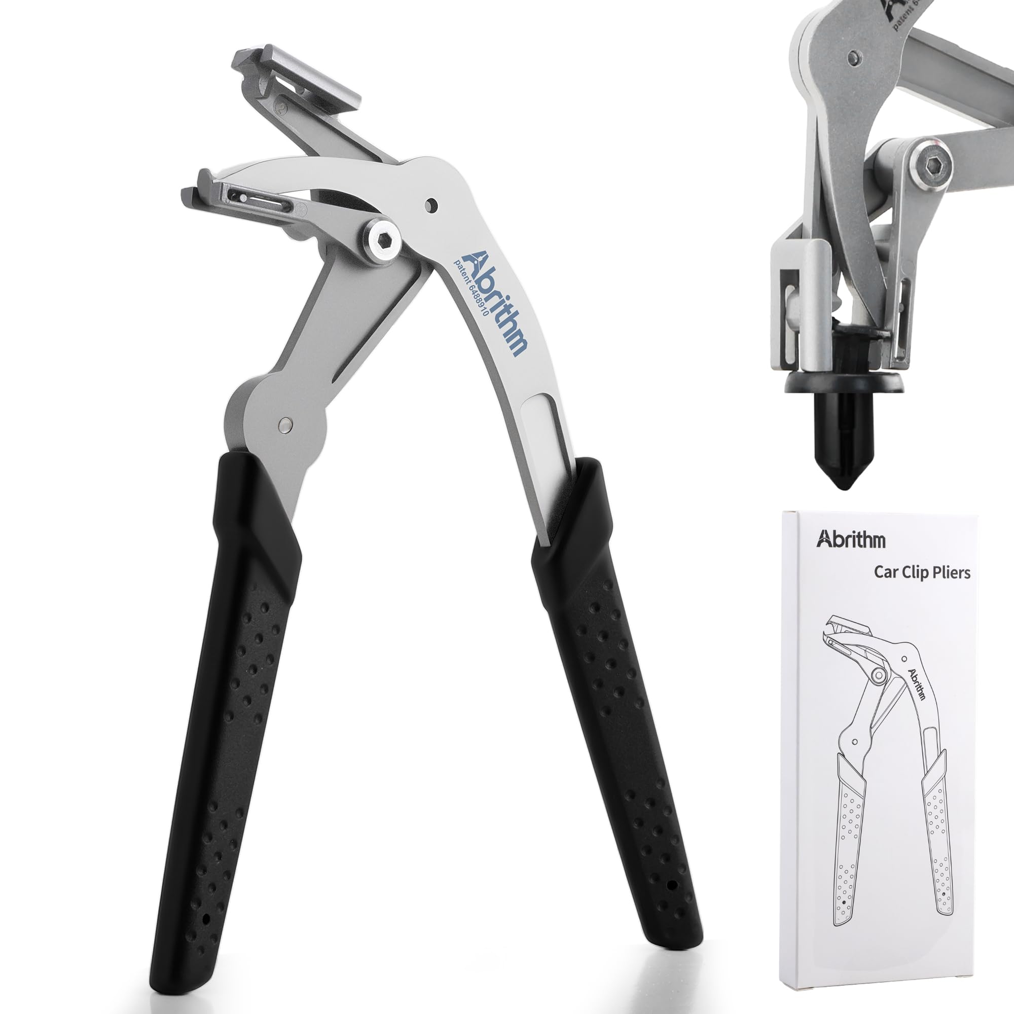 Car Clip Pliers, Panel Clip Removal Tool for Plastic Fasteners, Black