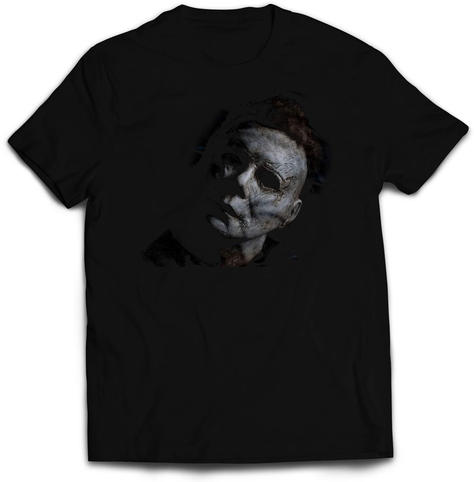 Smartypants Unisex Black Mike Myers Mask - T-Shirt - Halloween Horror Thriller Film Movie Scary Cinema (2Xl, )