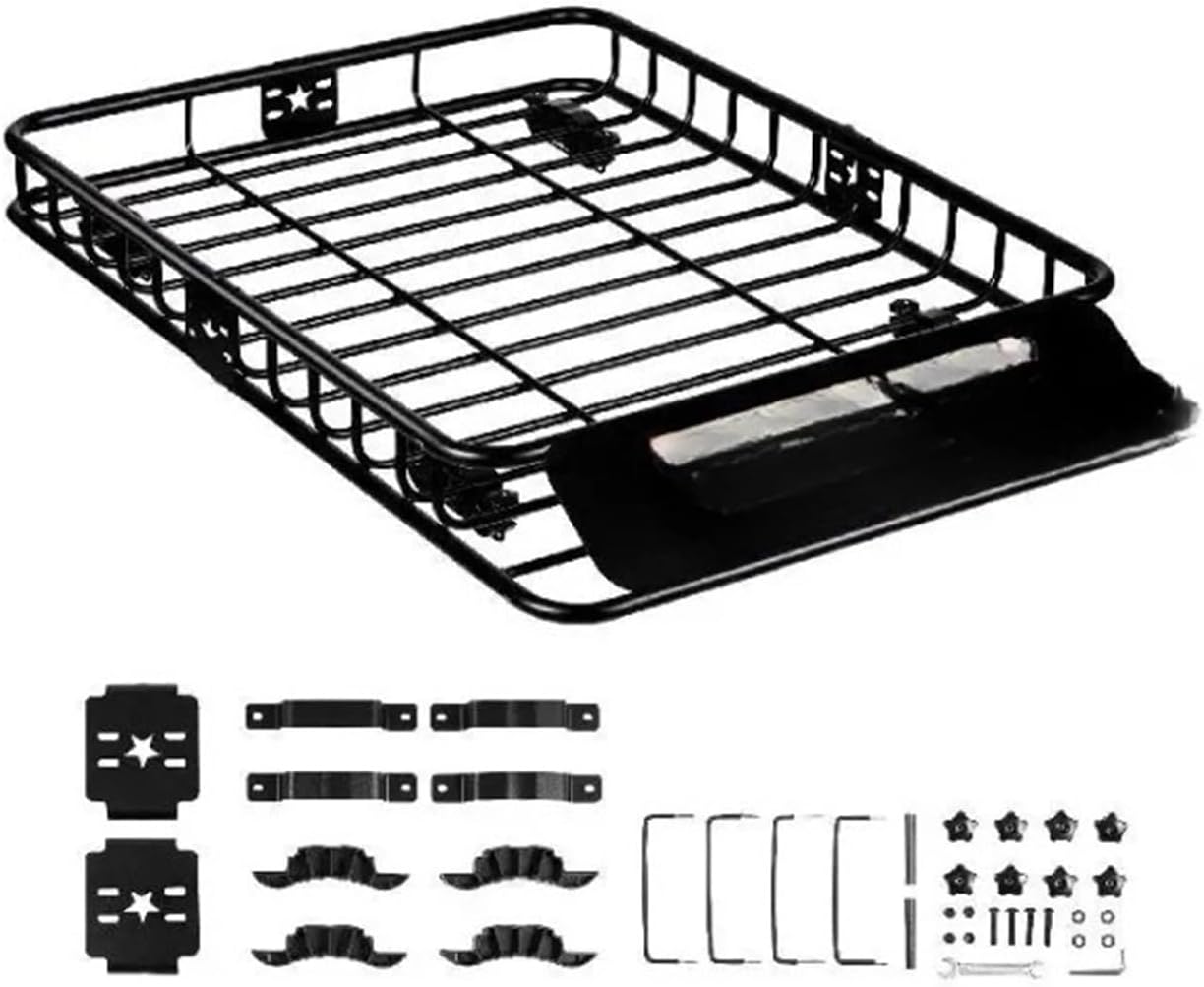 Roof Rack Cargo Basket 46"x36"x4.5" / 51"x36"x5" Rooftop Cargo Carrier Heavy-Duty 200 LBS Capacity Compatible for SUV Truck Vehicle(64 inches)