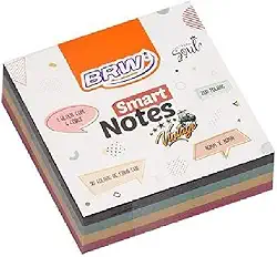 Bloco Adesivo Smart Notes Cube 76x76mm Vintage Bloco com 200 Folhas, BRW