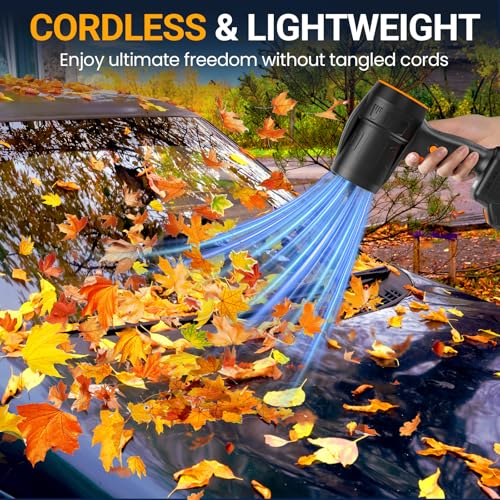 Image of Electric Cordless Leaf Blower, 330,000 RPM Turbo Jet, 2 X 4.0 Ah Batteries & Charger Included, Lightweight Handheld Blower for Patio, Lawn, Dust & Debris Cleaning