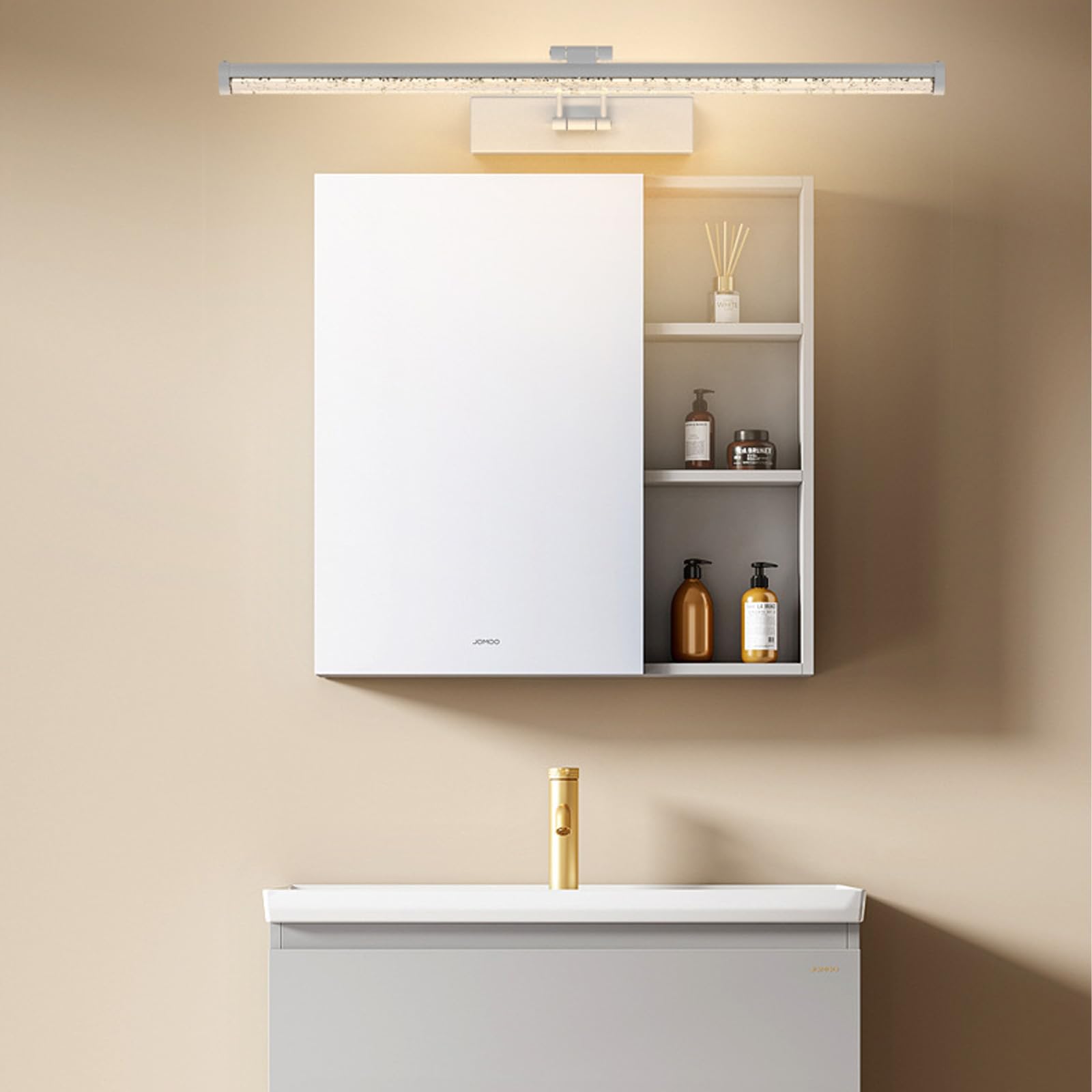 LED Spiegelleuchte Bad Wandleuchten 3 Farbtemperaturen Dimmbar Wasserdicht Wandlampen 180° Einstellbar Faltbar Wandbeleuchtung für Wohnzimmer Badezimmer Spiegelschrank (Schwarz,40cm)