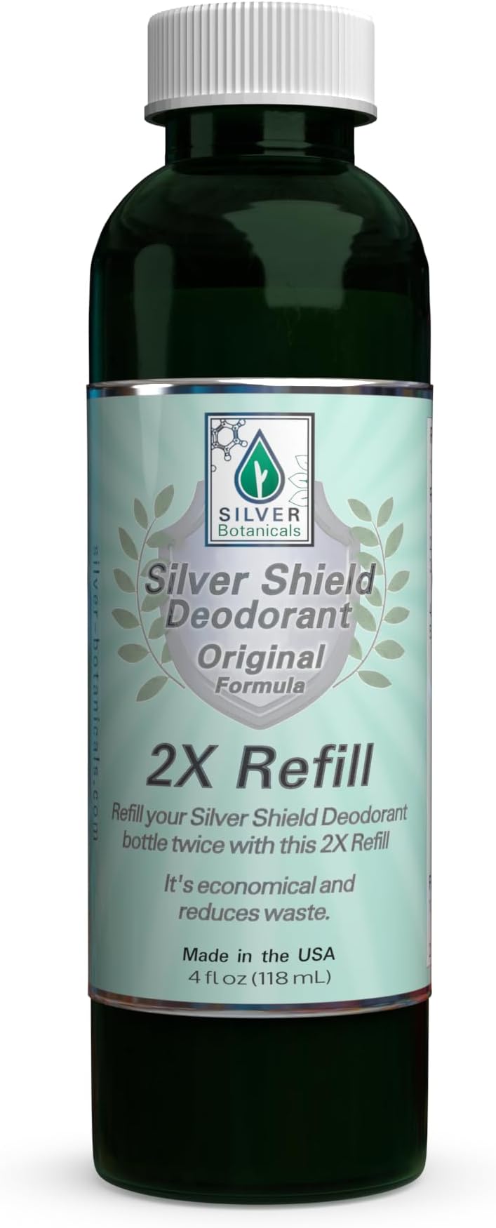 Silver Shield Deodorant 2X Refill - Original Formula | All Natural Colloidal Silver Deodorant | 4 oz. Refill