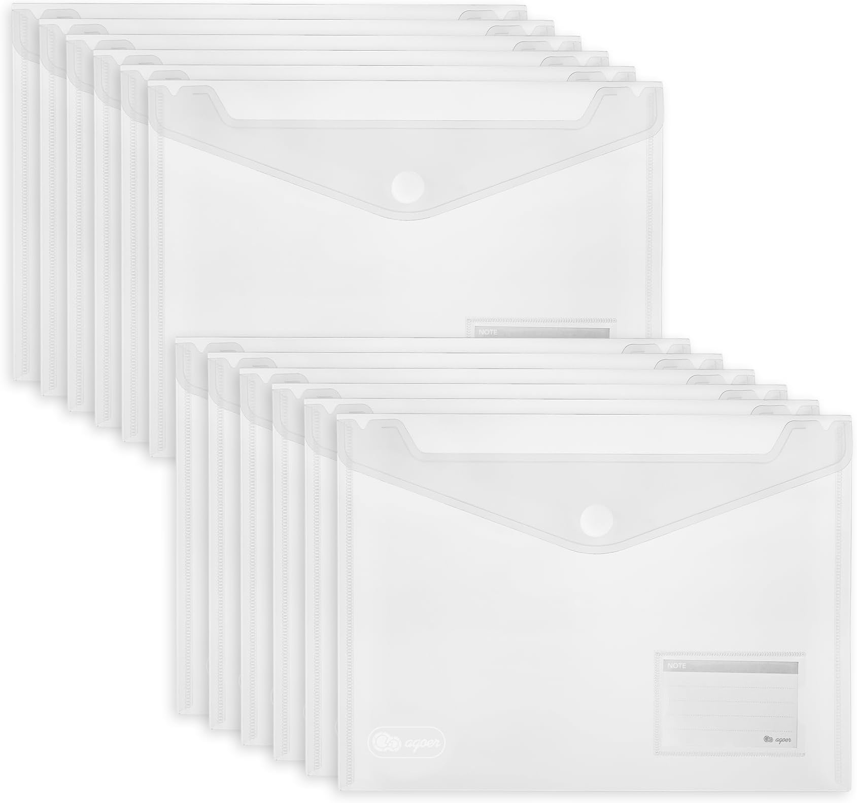 25 Pack Transparent Plastic Envelopes File Folders, A4