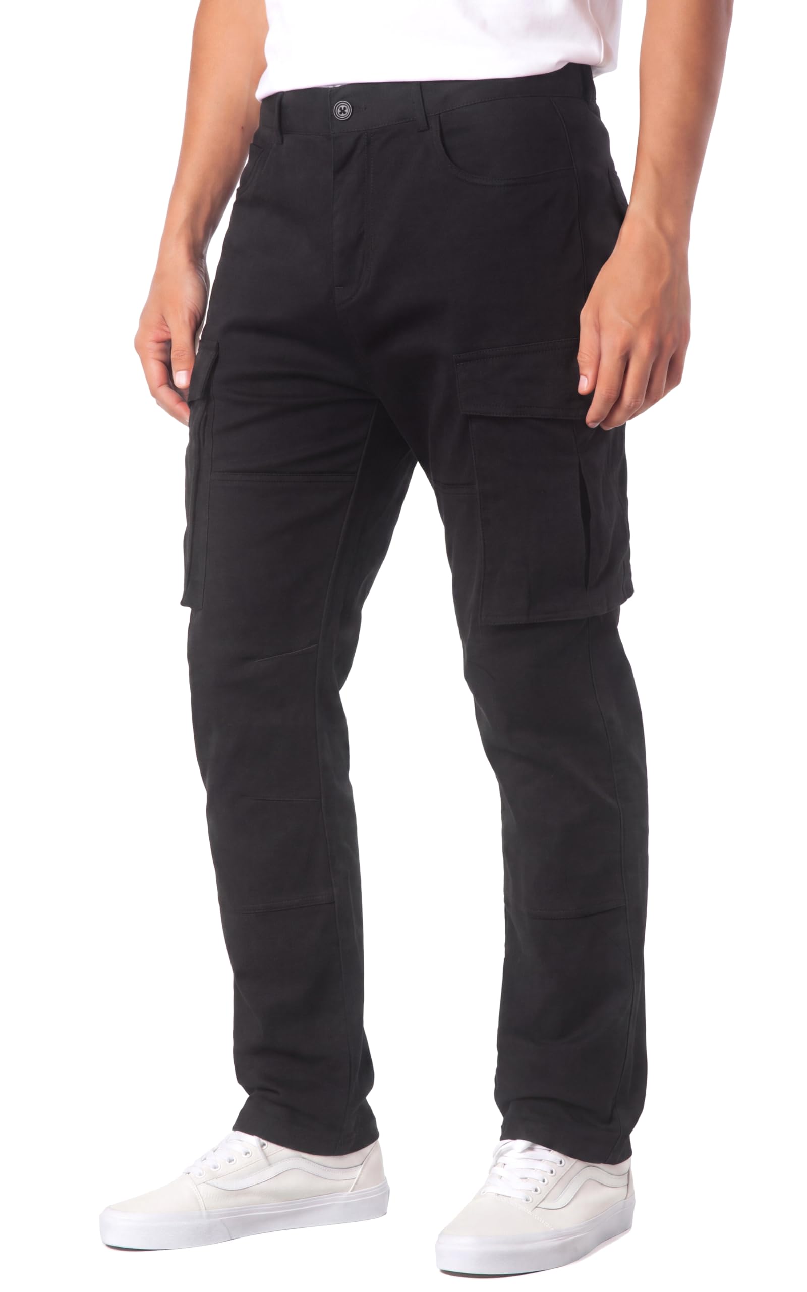 Mens Slim Fit Cargo Pants, Casual Cotton Work Pants Everyday Wear
