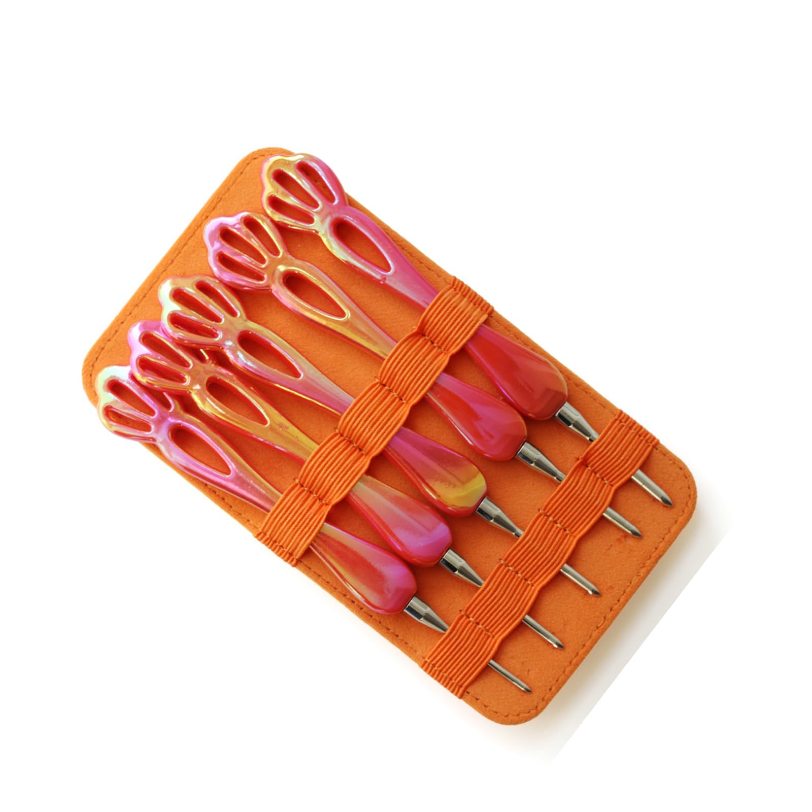 9Pcs Acrylic Handle Crochet Hook Ergonomic Grip Aluminium Hook Needle Yarn Craft Tool for Knitting 2.5-7.0mm Acrylic Electroplated Hooks