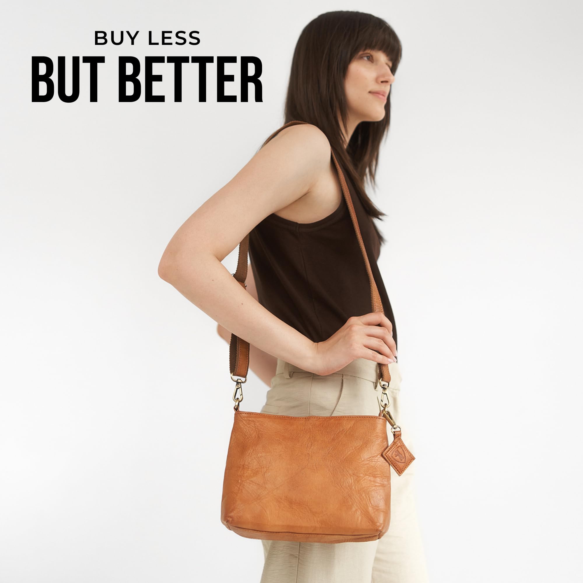 Berliner Bags Vintage Umhängetasche Marbella S, Mittelgroße Schultertasche Crossbody Bag aus Leder, Handtasche für Damen