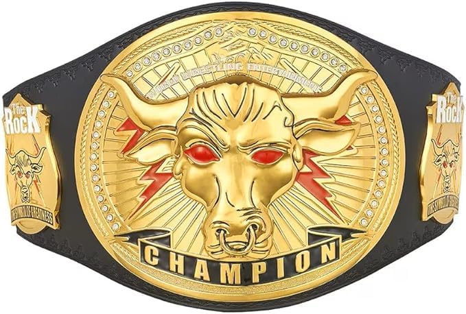 The Rock Brahma Bull Championship Belt - The Rock The People's Heavyweight Replica Title Wrestling Championship Belt 2mm