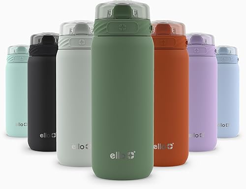 Miniatura 84 de Ello Cooper Twist - Botella de agua de acero inoxidable de 32 onzas con tapa para beber, a prueba de fugas, doble pared y aislada al vacío, lazo de